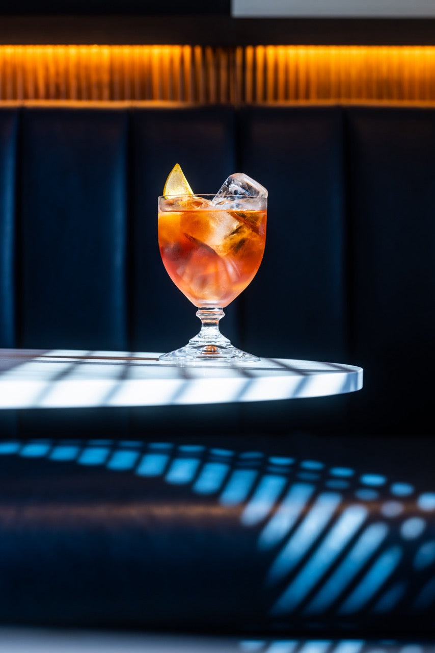 Negroni drink on a table.